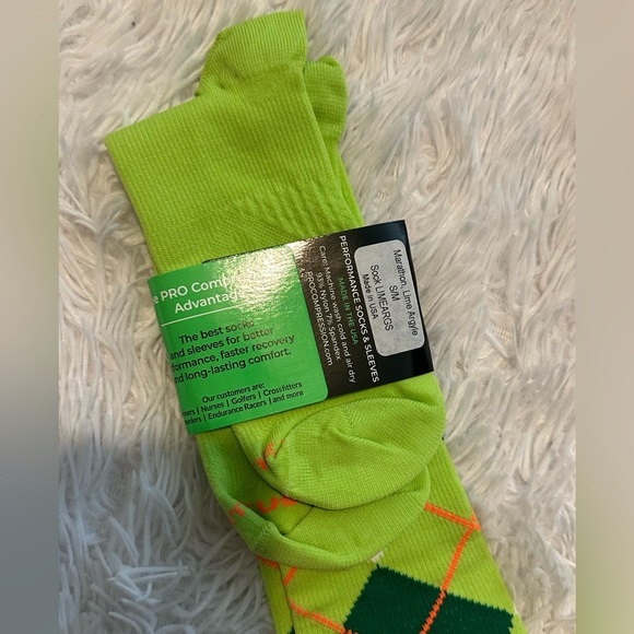 PROcompression socks S/M - green argyle - Picture 3 of 4